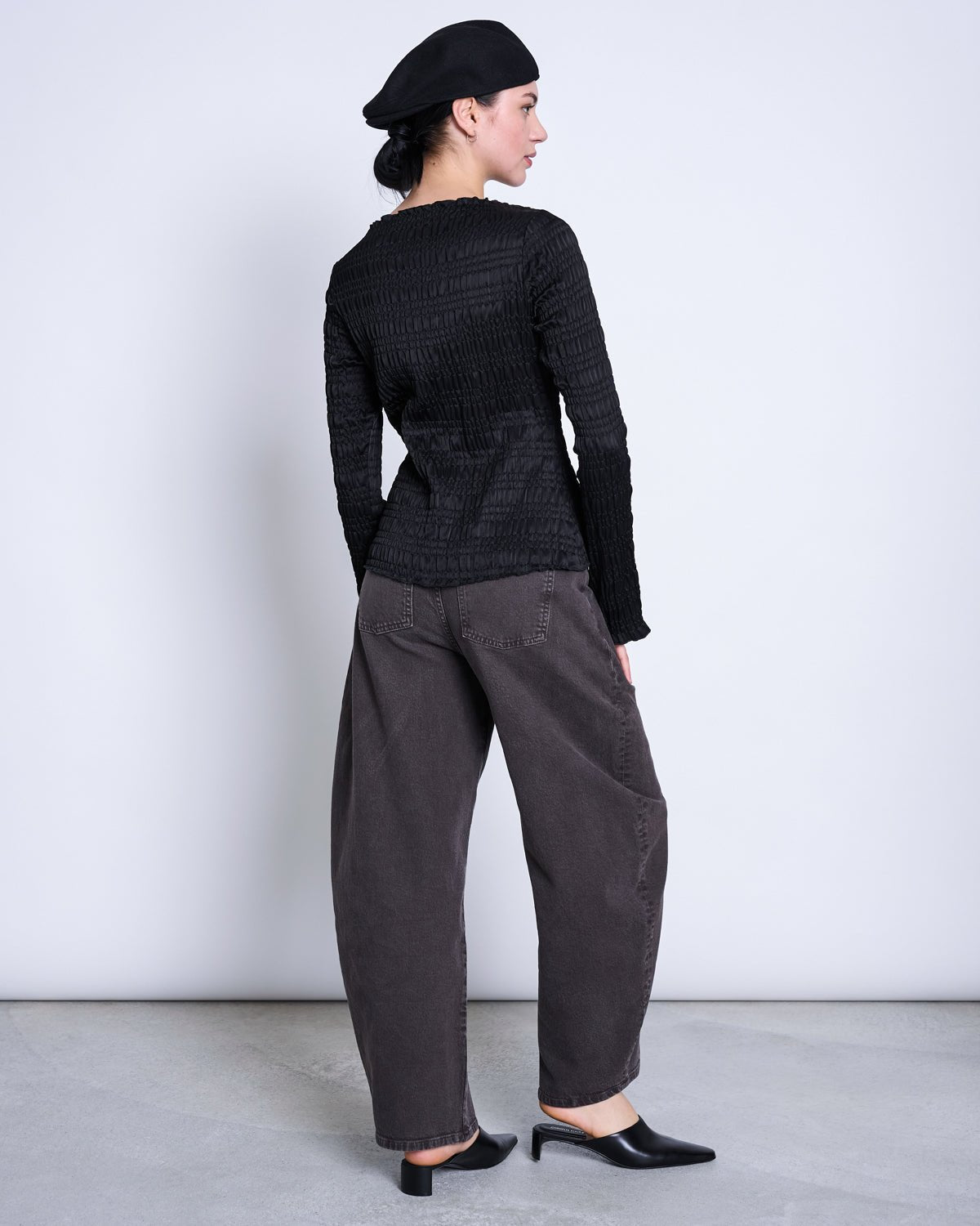 JAN 'N JUNE - SENNA Smock-Longsleeve • Black - ROSA ECK