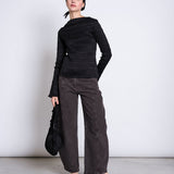 JAN 'N JUNE - SENNA Smock-Longsleeve • Black - ROSA ECK