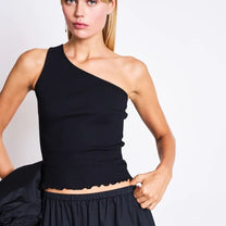 JAN 'N JUNE - TIGRIS One - Shoulder Top • Black - ROSA ECK