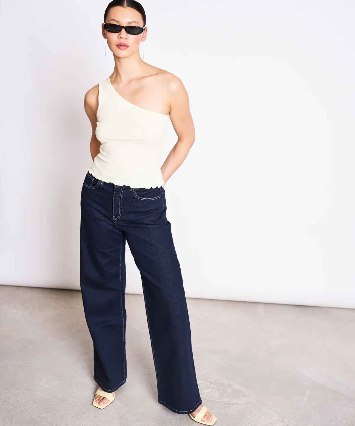 JAN 'N JUNE - TIGRIS One - Shoulder Top • Buttermilk - ROSA ECK