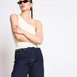 JAN 'N JUNE - TIGRIS One - Shoulder Top • Buttermilk - ROSA ECK