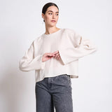 JAN ‘N JUNE - YAME Crinkle Bluse • Offwhite - ROSA ECK Concept Store