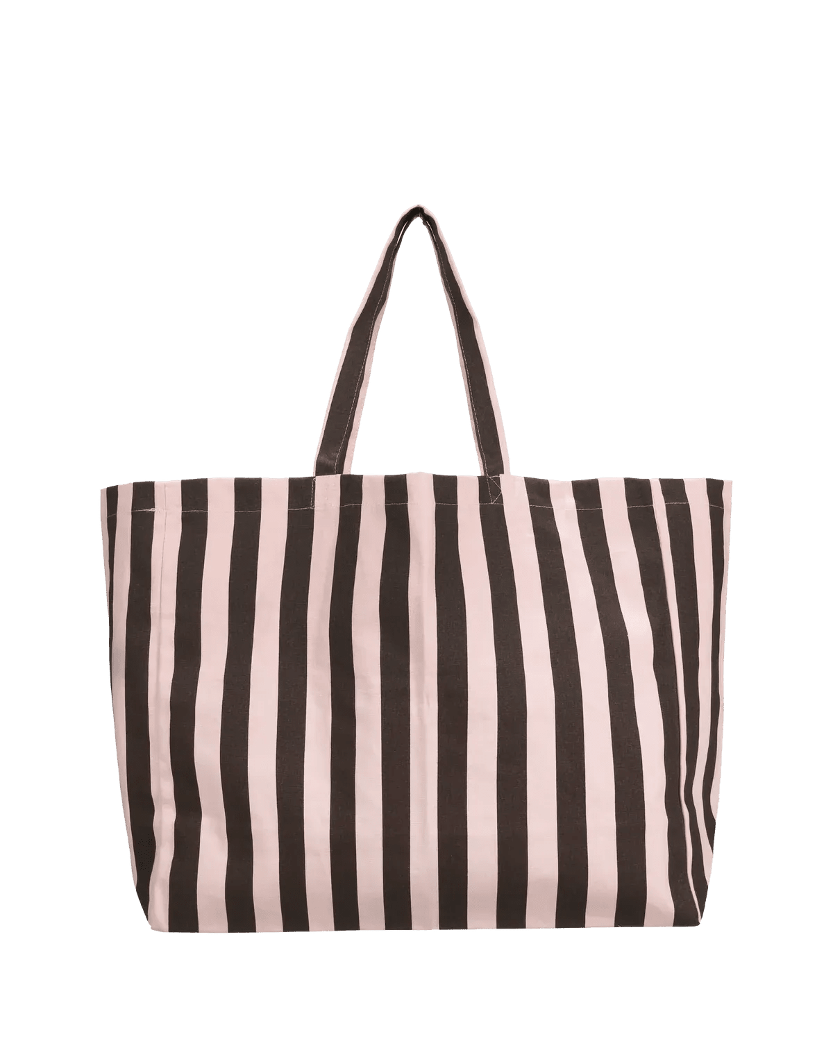 Kado Design - Baumwoll - Strandtasche • Streifen Rosa/Braun - ROSA ECK