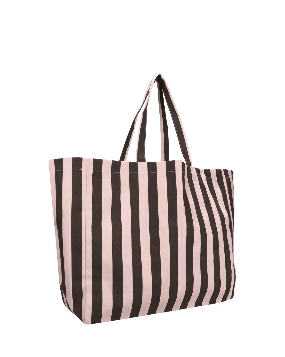Kado Design - Baumwoll - Strandtasche • Streifen Rosa/Braun - ROSA ECK