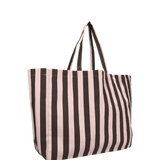 Kado Design - Baumwoll - Strandtasche • Streifen Rosa/Braun - ROSA ECK