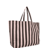 Kado Design - Baumwoll - Strandtasche • Streifen Rosa/Braun - ROSA ECK