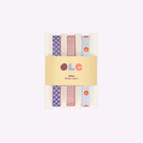 Kado Design - Geschenkband - Set • checkerboard · plain · flower - Geschenkverpackung - ROSA ECK