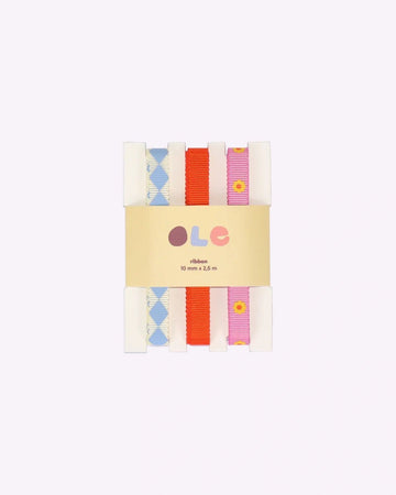 Kado Design - Geschenkband - Set • diamond · plain · flower - Geschenkverpackung - ROSA ECK