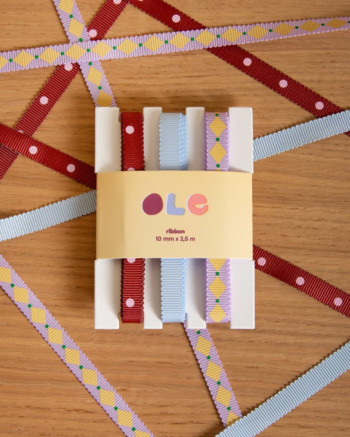 Kado Design - Geschenkband-Set • Punkte/Zirkus - ROSA ECK