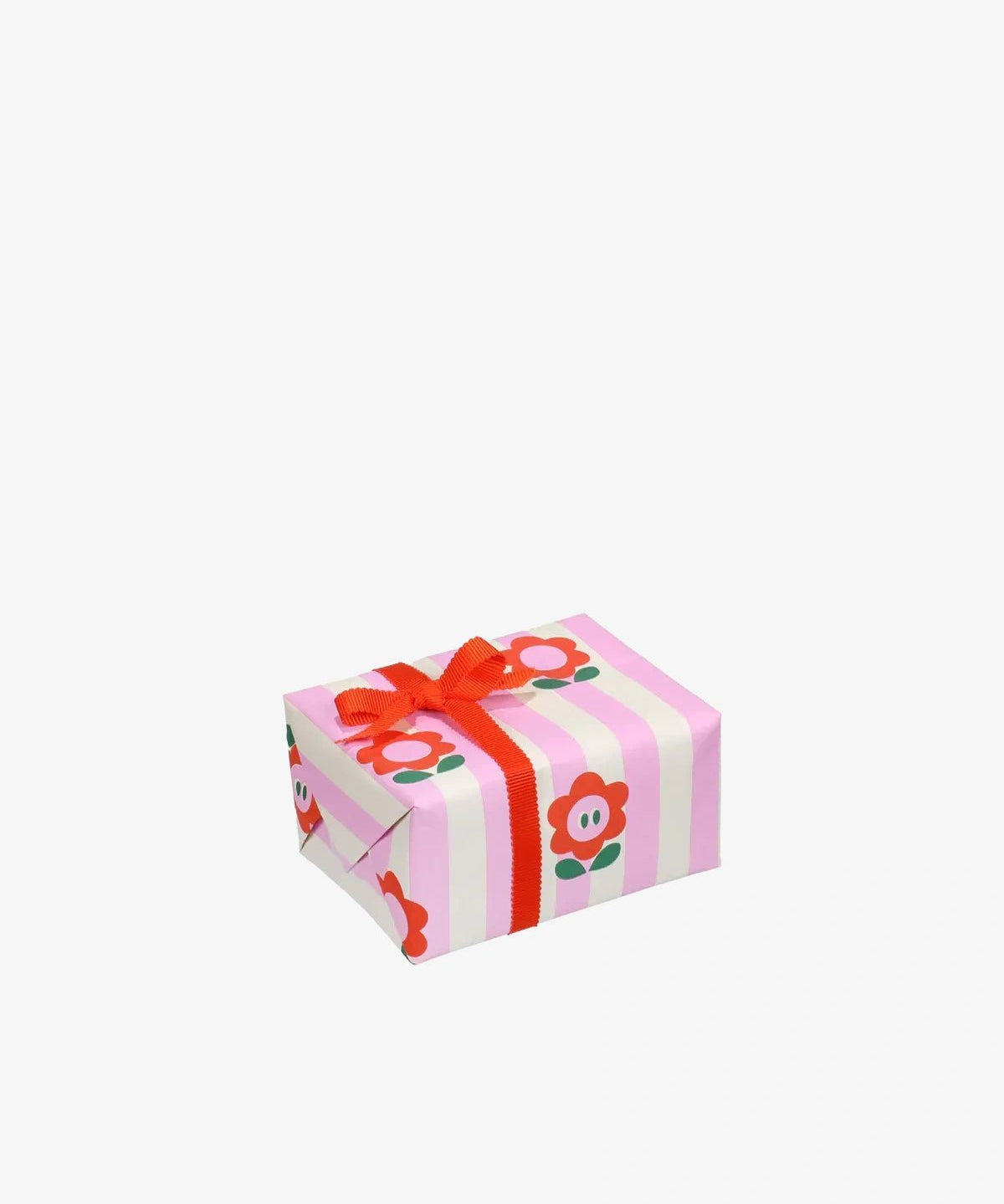 Kado Design - Geschenkpapier - Rolle • Anne Pascal Blumen Streifen Rosa - ROSA ECK