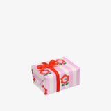 Kado Design - Geschenkpapier - Rolle • Anne Pascal Blumen Streifen Rosa - ROSA ECK