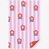 Kado Design - Geschenkpapier - Rolle • Anne Pascal Blumen Streifen Rosa - ROSA ECK