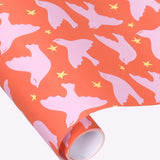 Kado Design - Geschenkpapier - Rolle • Birds Orange/Rosa/Gelb - Geschenkverpackung - ROSA ECK