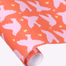 Kado Design - Geschenkpapier - Rolle • Birds Orange/Rosa/Gelb - Geschenkverpackung - ROSA ECK