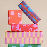 Kado Design - Geschenkpapier - Rolle • Birds Orange/Rosa/Gelb - Geschenkverpackung - ROSA ECK