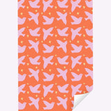 Kado Design - Geschenkpapier - Rolle • Birds Orange/Rosa/Gelb - Geschenkverpackung - ROSA ECK