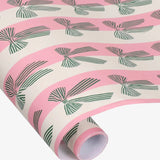 Kado Design - Geschenkpapier-Rolle • Grün Schleifen/Streifen - ROSA ECK