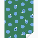 Kado Design - Geschenkpapier-Rolle • Grün/Hellblau Weihnachtskugeln - ROSA ECK