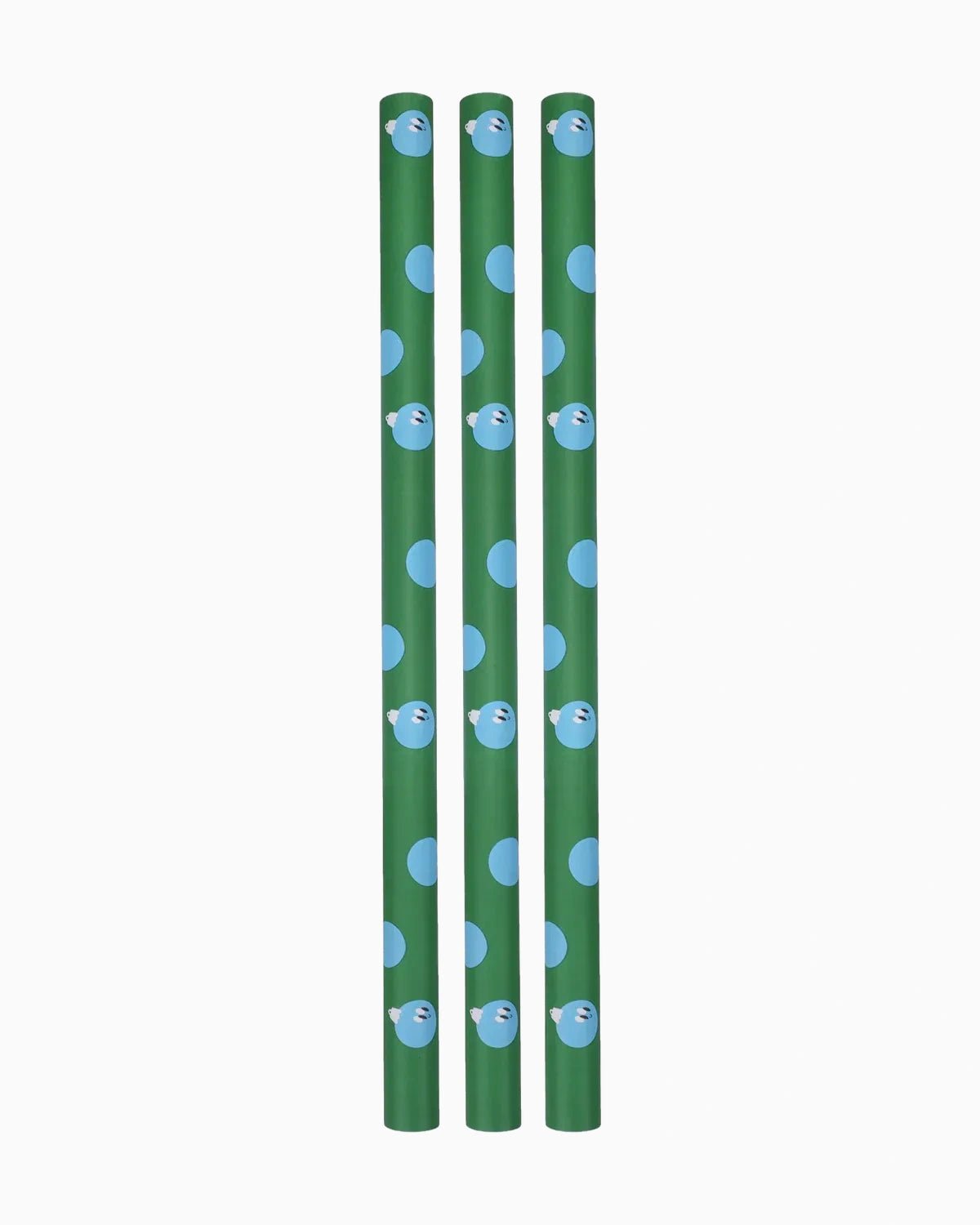 Kado Design - Geschenkpapier-Rolle • Grün/Hellblau Weihnachtskugeln - ROSA ECK