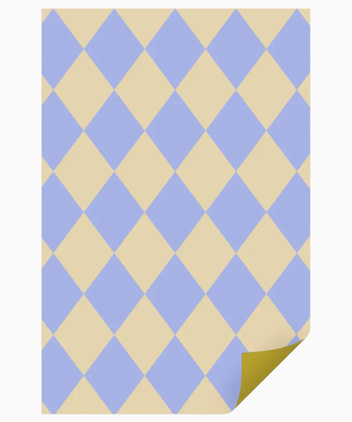 Kado Design - Geschenkpapier - Rolle • Kariert Hellblau/Buttergelb - Geschenkverpackung - ROSA ECK