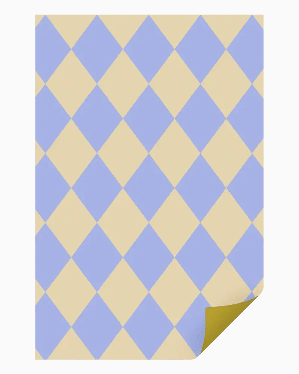 Kado Design - Geschenkpapier - Rolle • Kariert Hellblau/Buttergelb - Geschenkverpackung - ROSA ECK