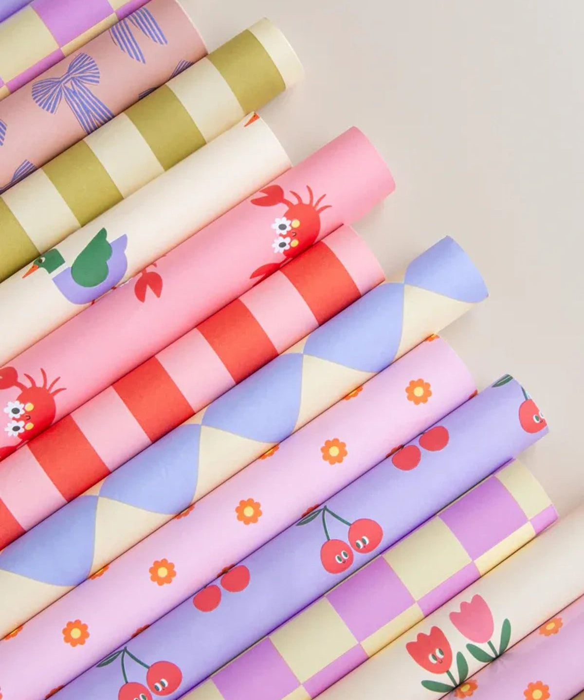 Kado Design - Geschenkpapier - Rolle • Kariert Hellblau/Buttergelb - Geschenkverpackung - ROSA ECK