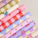 Kado Design - Geschenkpapier - Rolle • Kariert Hellblau/Buttergelb - Geschenkverpackung - ROSA ECK