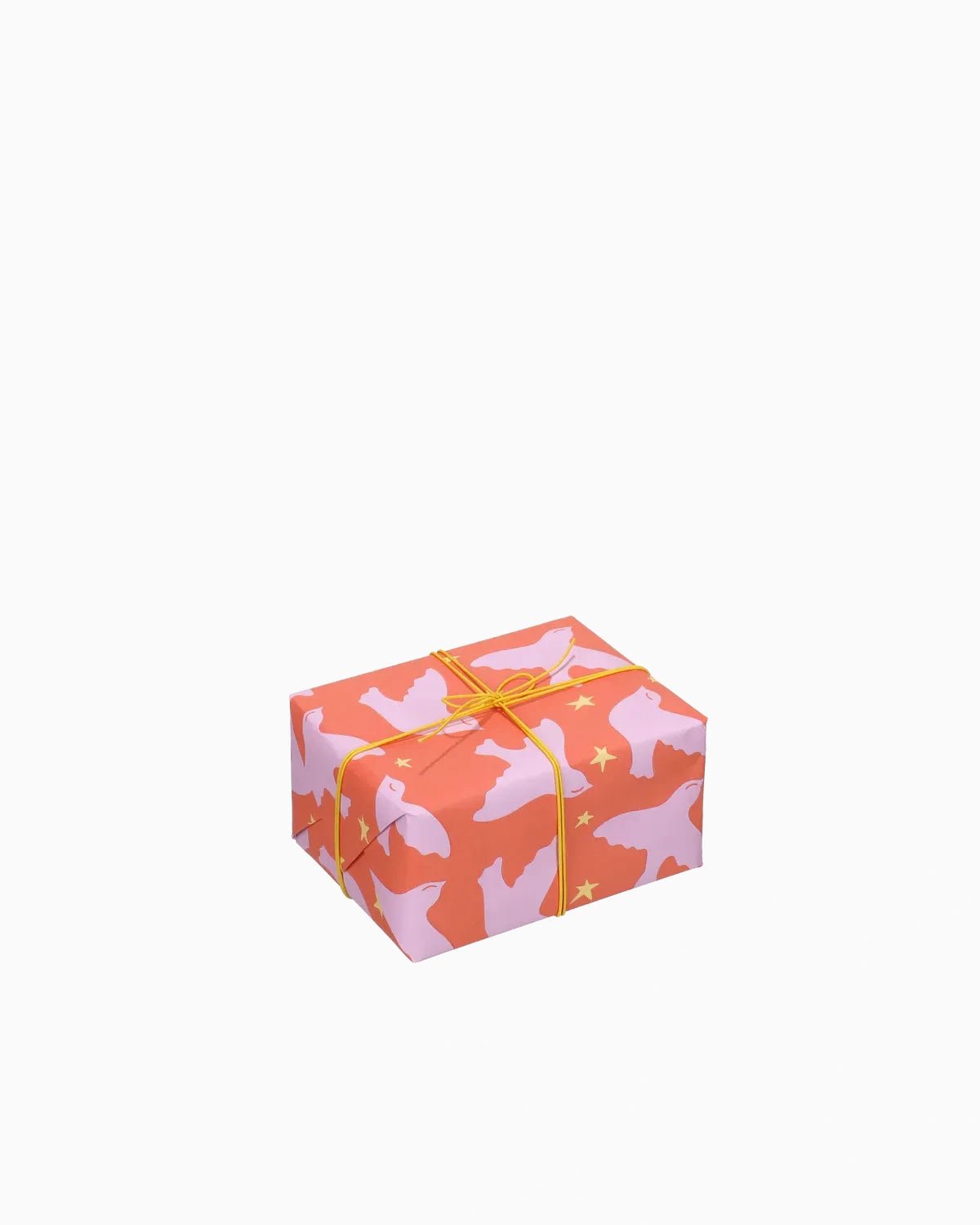 Kado Design - Geschenkpapier-Rolle • Orange/Rosa/Gelb Vögel - ROSA ECK