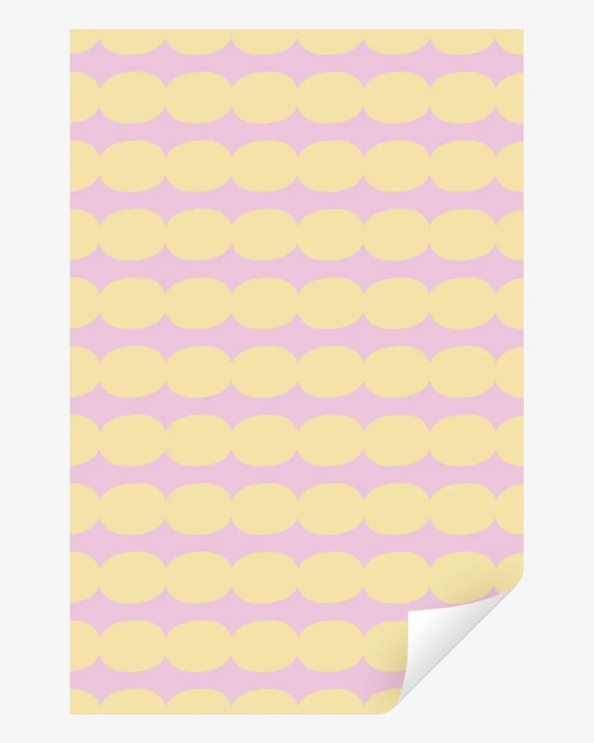 Kado Design - Geschenkpapier - Rolle • Pebbles Gelb/Rosa - ROSA ECK