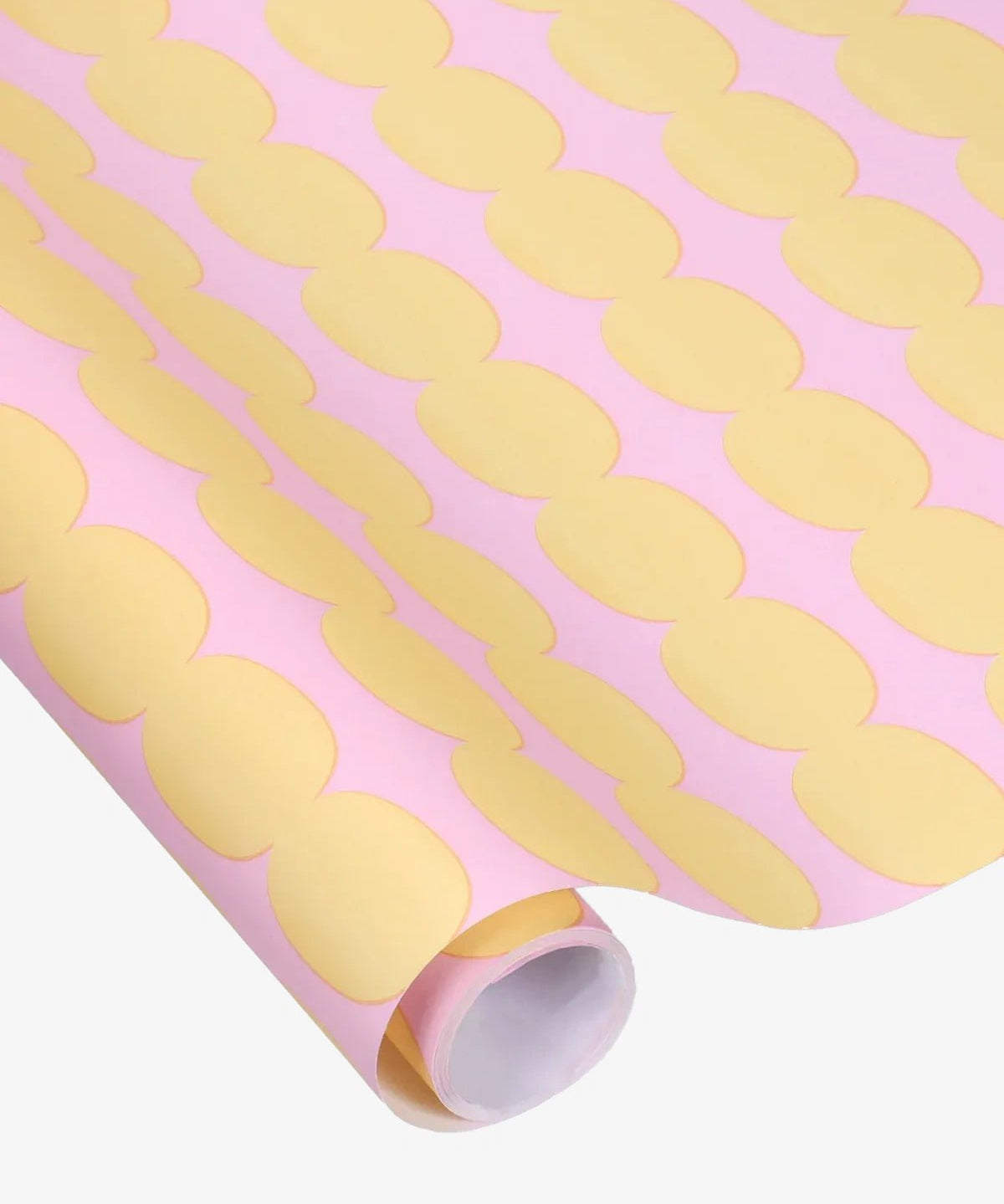 Kado Design - Geschenkpapier - Rolle • Pebbles Gelb/Rosa - ROSA ECK