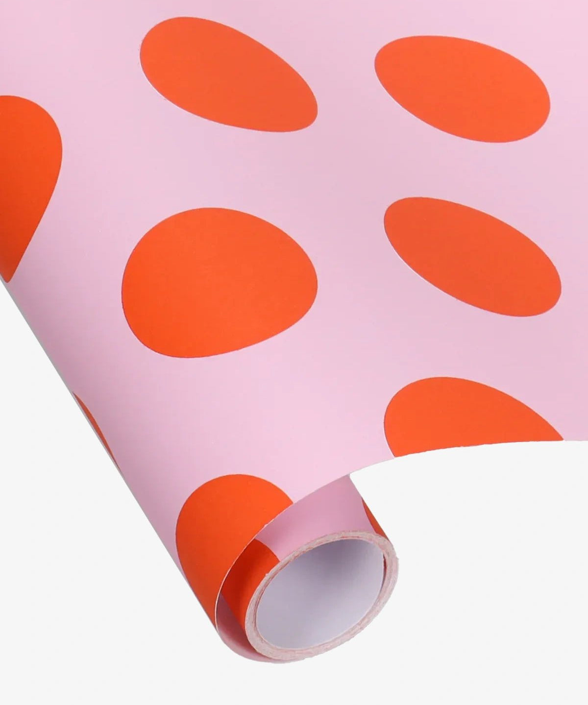 Kado Design - Geschenkpapier - Rolle • Pink/Orange gepunktet - ROSA ECK