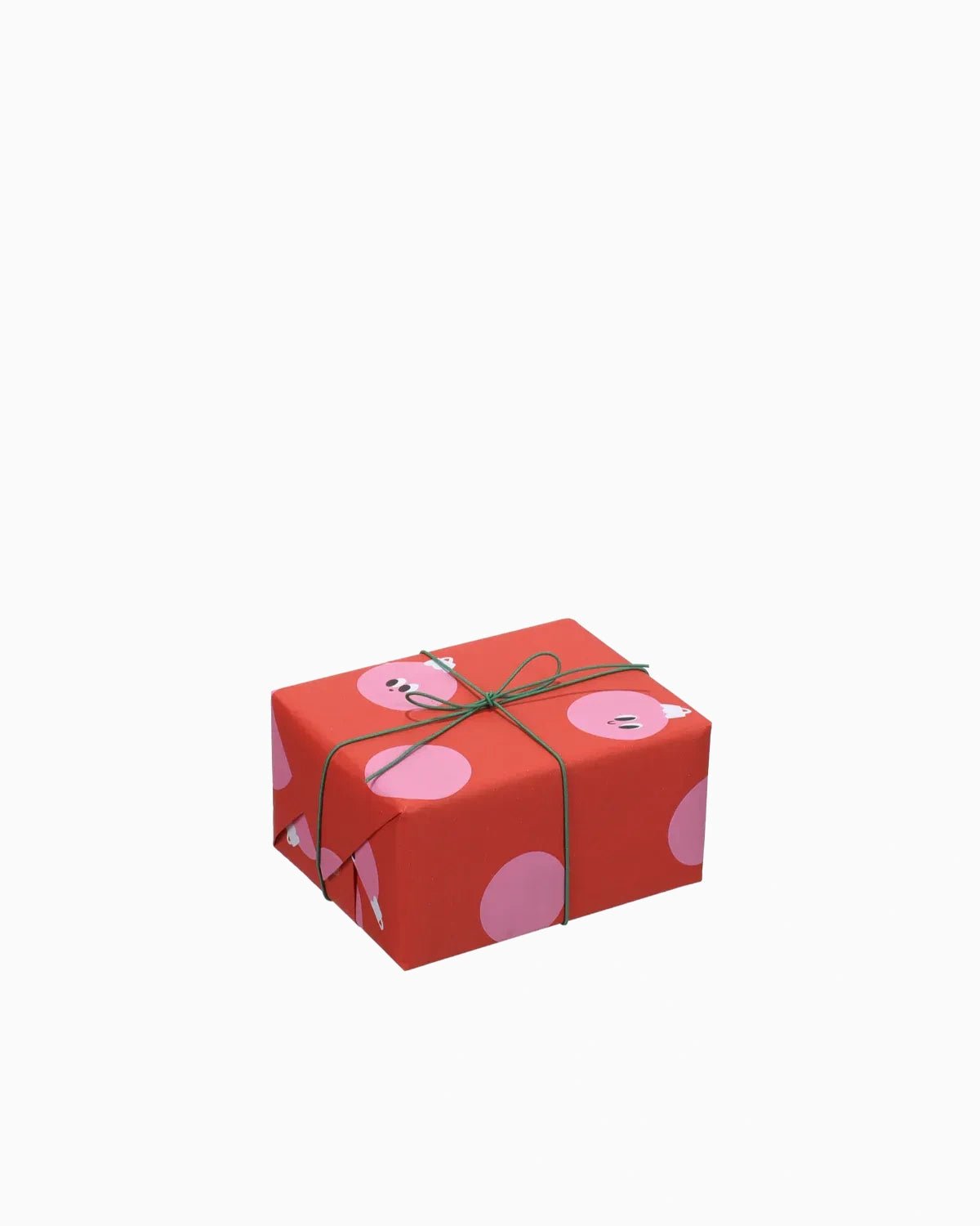 Kado Design - Geschenkpapier-Rolle • Rot/Rosa Weihnachtskugeln - ROSA ECK