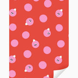 Kado Design - Geschenkpapier-Rolle • Rot/Rosa Weihnachtskugeln - ROSA ECK