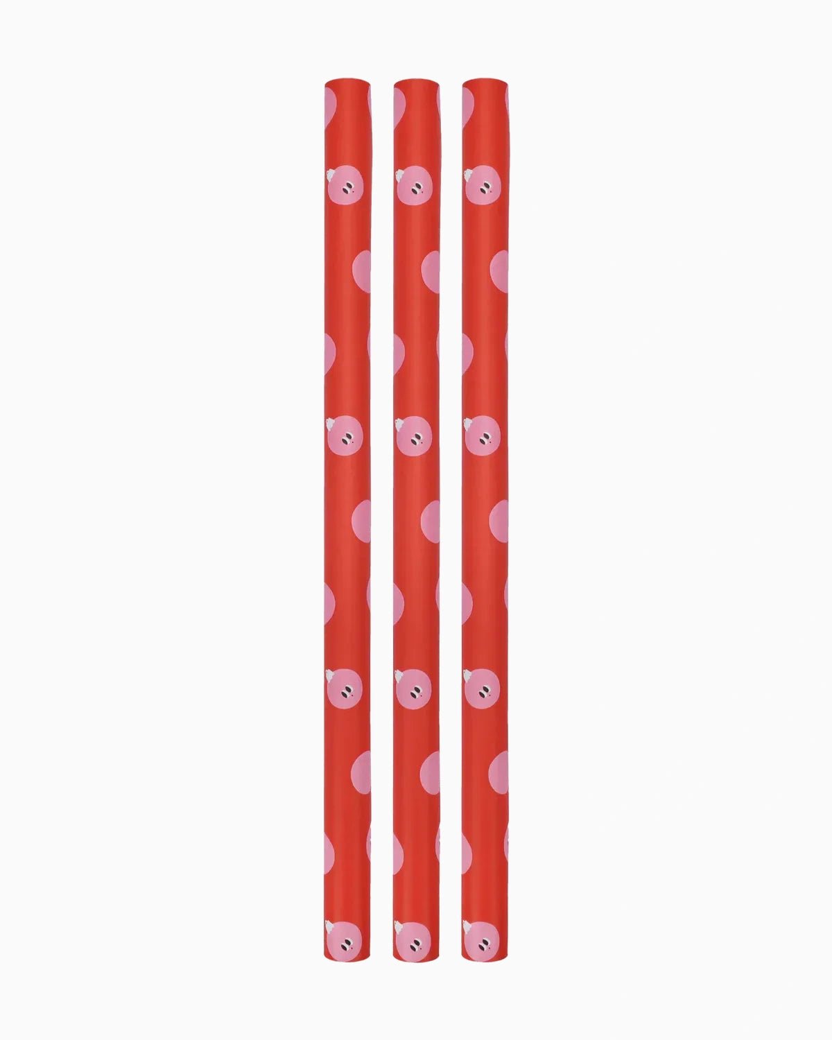 Kado Design - Geschenkpapier-Rolle • Rot/Rosa Weihnachtskugeln - ROSA ECK