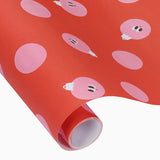 Kado Design - Geschenkpapier-Rolle • Rot/Rosa Weihnachtskugeln - ROSA ECK