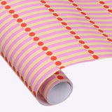 Kado Design - Geschenkpapier - Rolle • Streichholz Rosa/Rot/Gelb - Geschenkverpackung - ROSA ECK