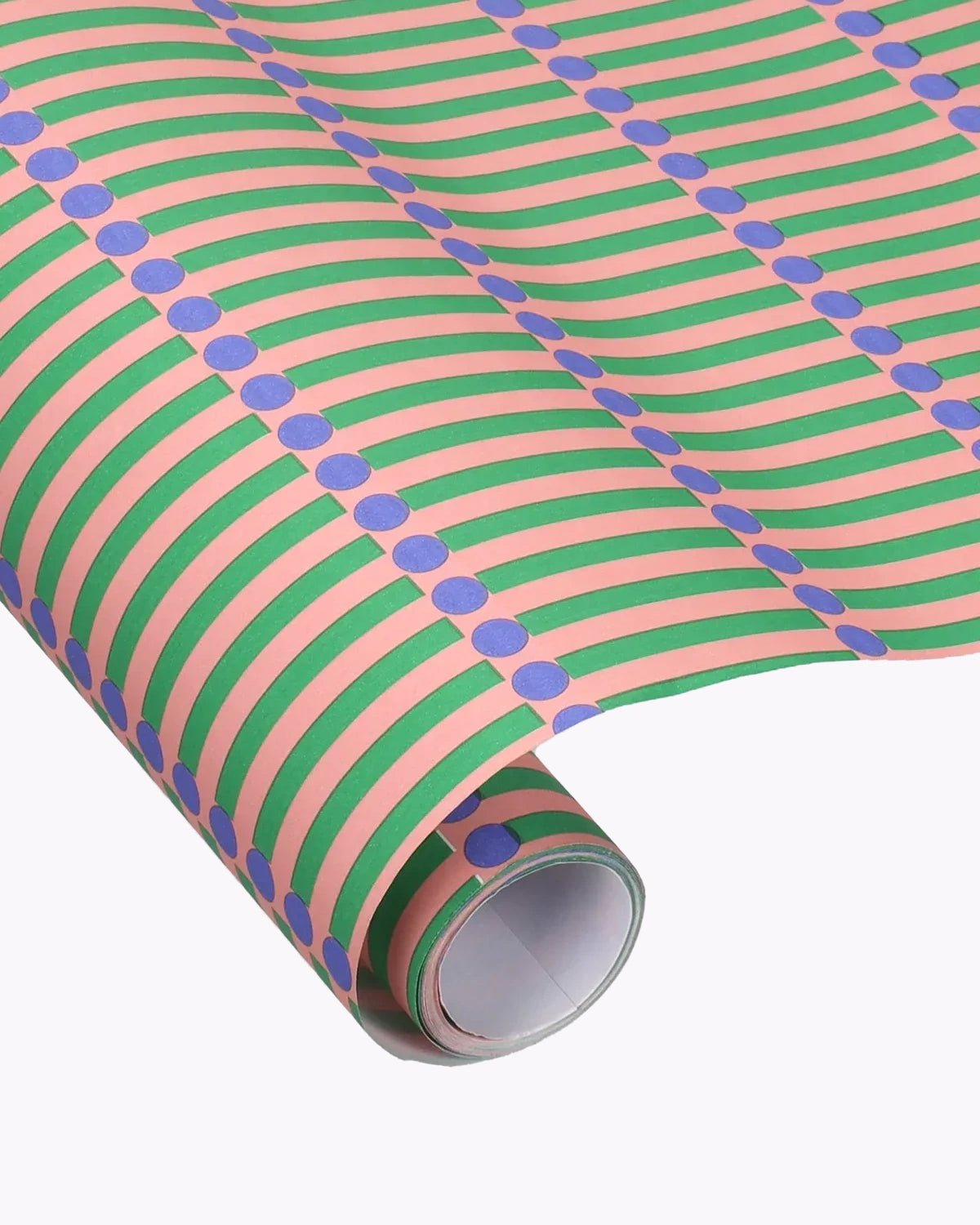 Kado Design - Geschenkpapier - Rolle • Streichhölzer Rosa/Grün - Geschenkverpackung - ROSA ECK