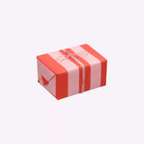 Kado Design - Geschenkpapier - Rolle • Streifen Rot/Rosa - Geschenkverpackung - ROSA ECK