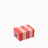 Kado Design - Geschenkpapier - Rolle • Streifen Rot/Rosa - Geschenkverpackung - ROSA ECK