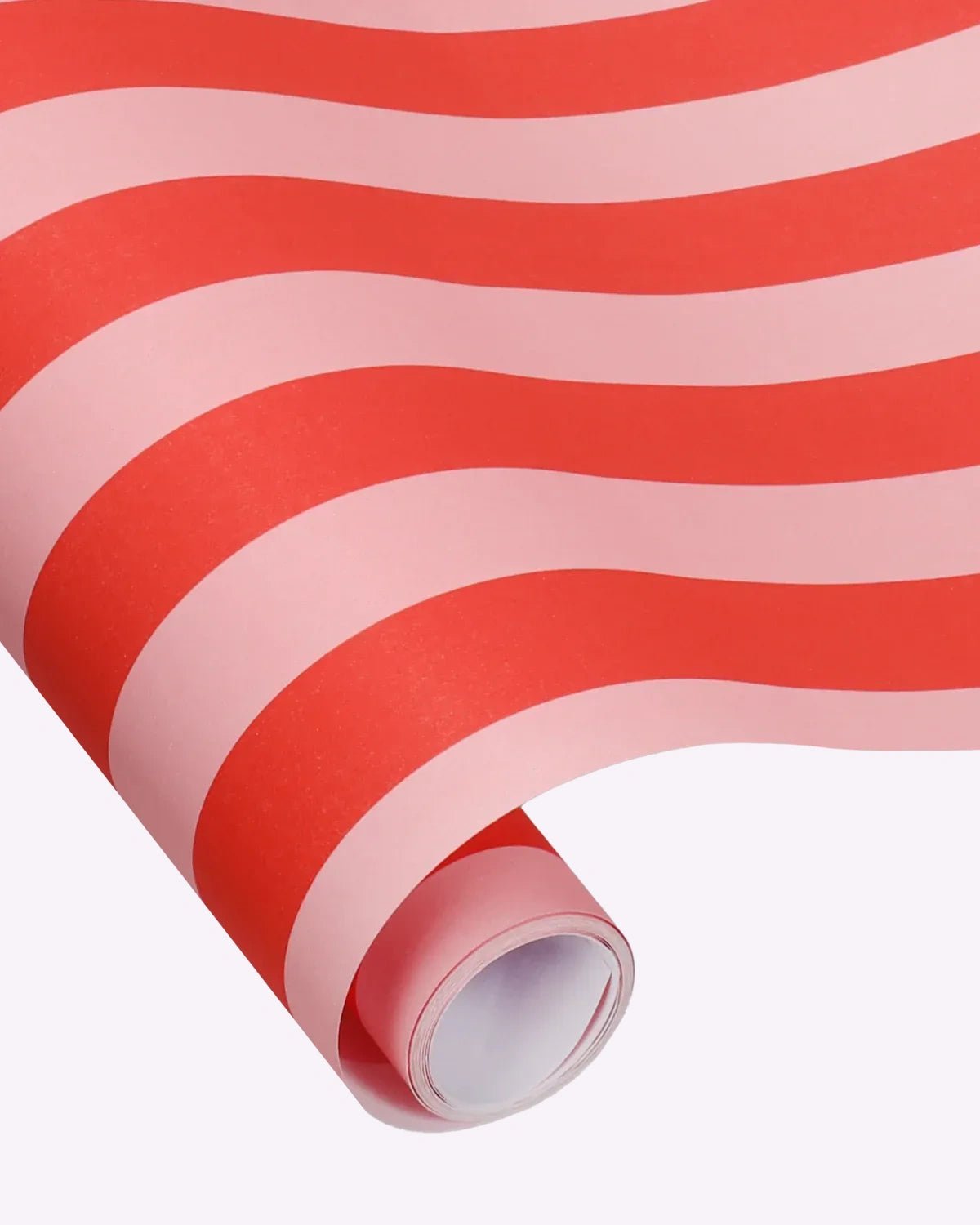 Kado Design - Geschenkpapier - Rolle • Streifen Rot/Rosa - Geschenkverpackung - ROSA ECK