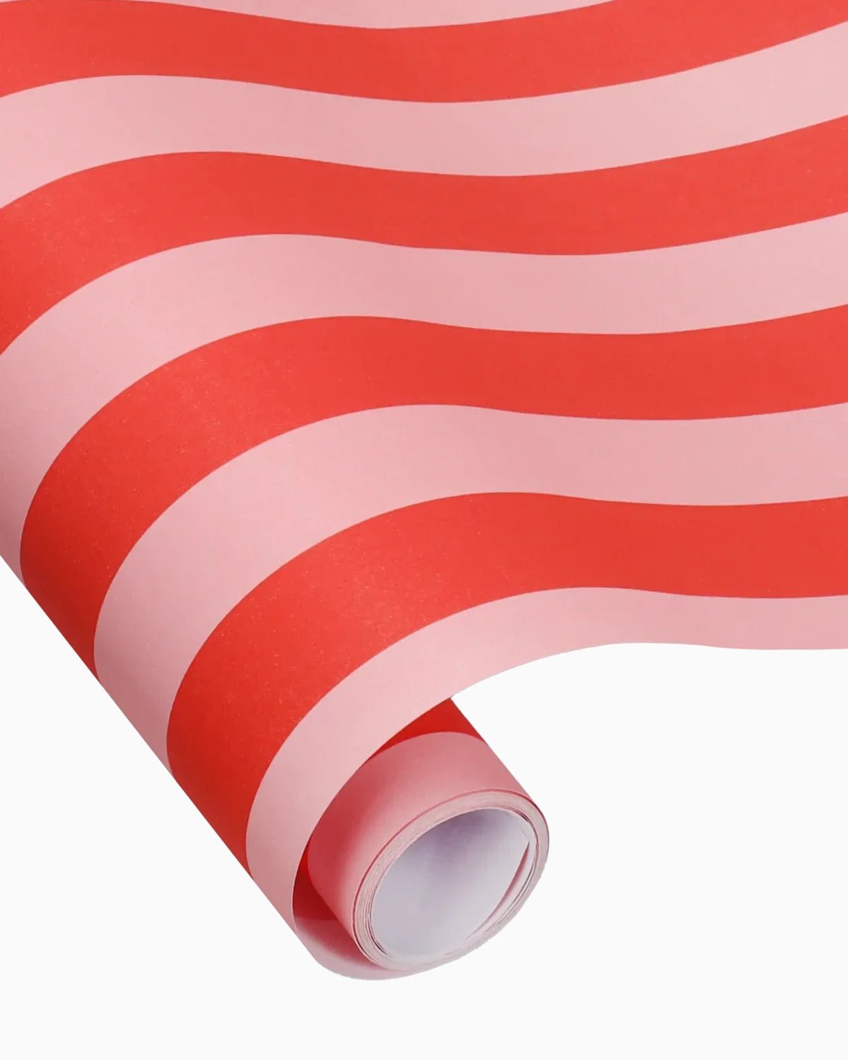 Kado Design - Geschenkpapier - Rolle • Streifen Rot/Rosa - Geschenkverpackung - ROSA ECK
