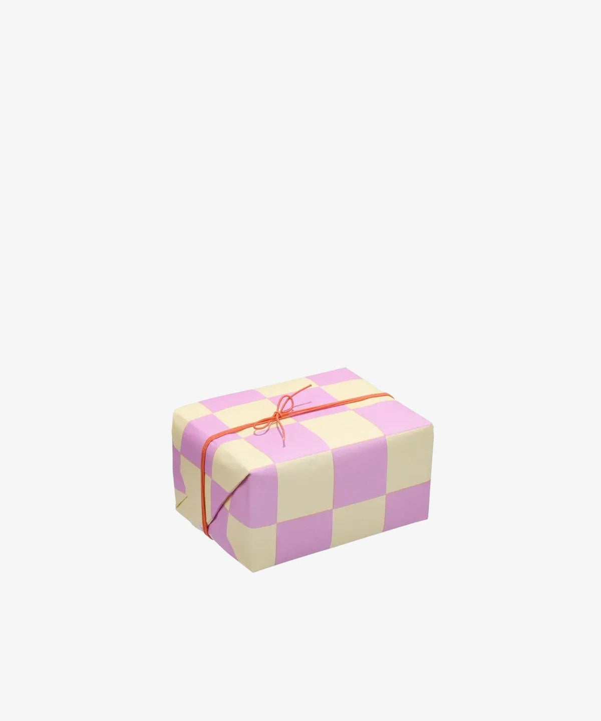 Kado Design - Geschenkpapier - Rolle • Vanille/Lila/Orange kariert - ROSA ECK
