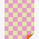 Kado Design - Geschenkpapier - Rolle • Vanille/Lila/Orange kariert - ROSA ECK