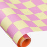 Kado Design - Geschenkpapier - Rolle • Vanille/Lila/Orange kariert - ROSA ECK