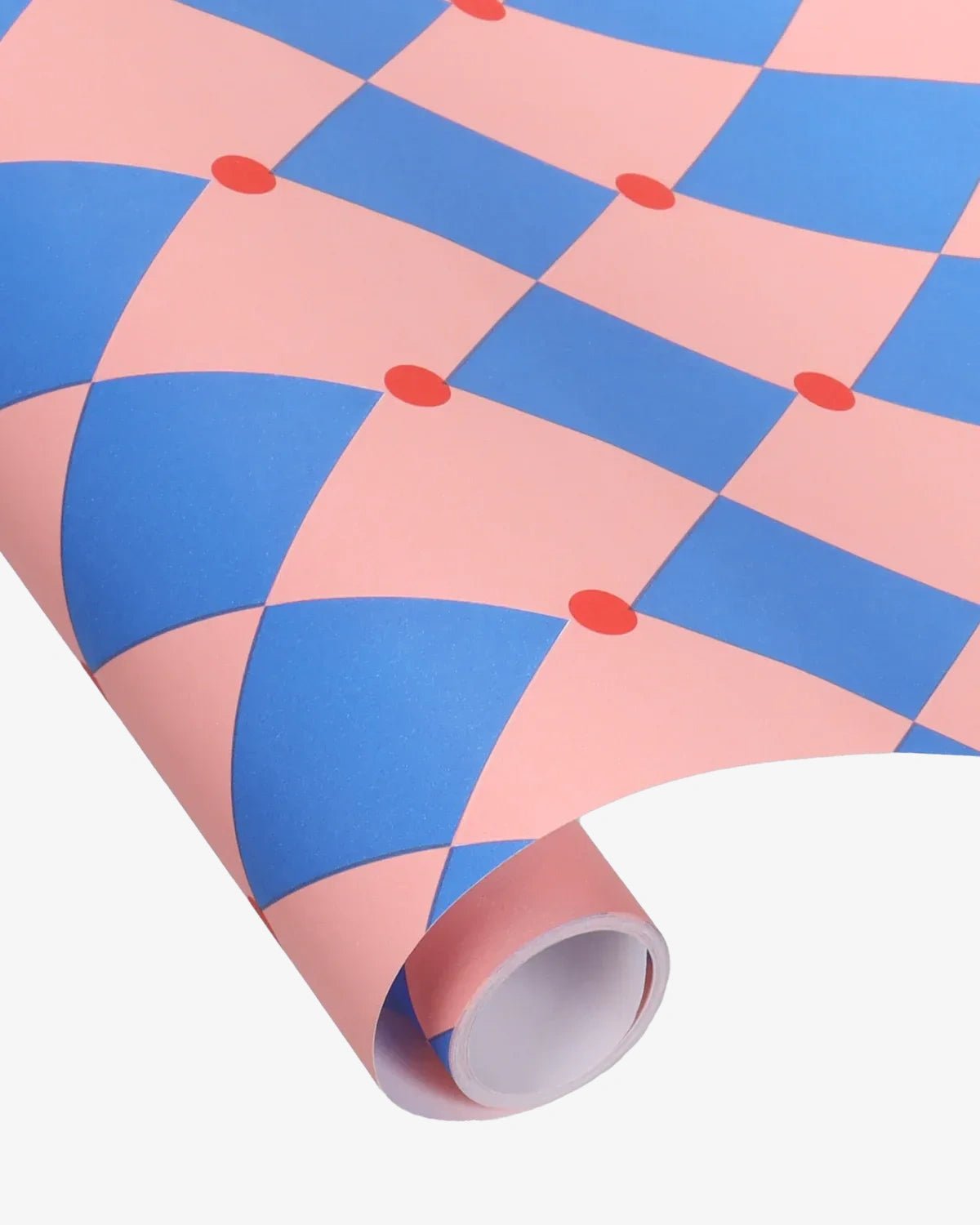 Kado Design - Geschenkpapier - Rolle • Zirkus Pink/Blau/Rot - ROSA ECK