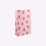 Kado Design - Geschenktüte mit Boden • Blumen/Streifen - Geschenkverpackung - ROSA ECK