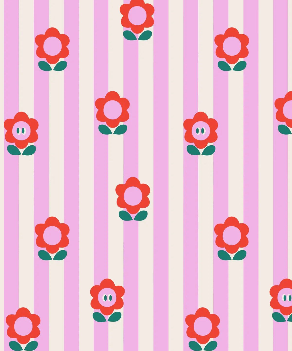 Kado Design - Geschenktüte mit Boden • Blumen/Streifen - Geschenkverpackung - ROSA ECK