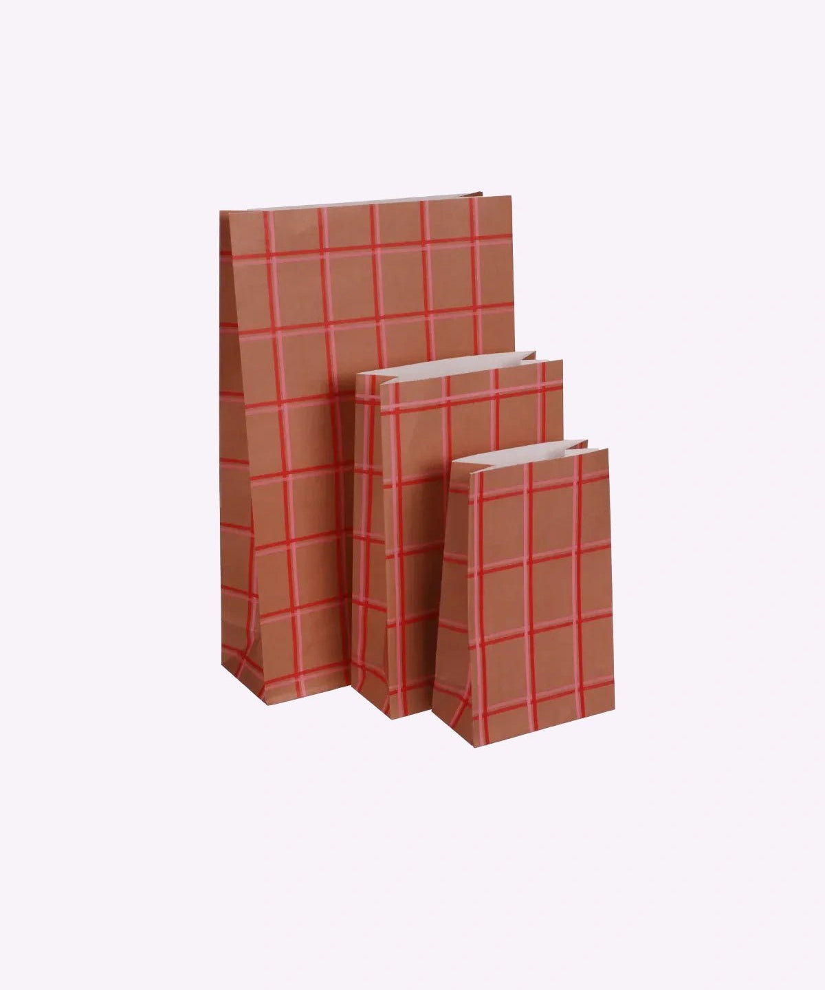 Kado Design - Geschenktüte mit Boden • Braun/Rosa/Rot - Geschenkverpackung - ROSA ECK