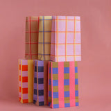 Kado Design - Geschenktüte mit Boden • Braun/Rosa/Rot - Geschenkverpackung - ROSA ECK