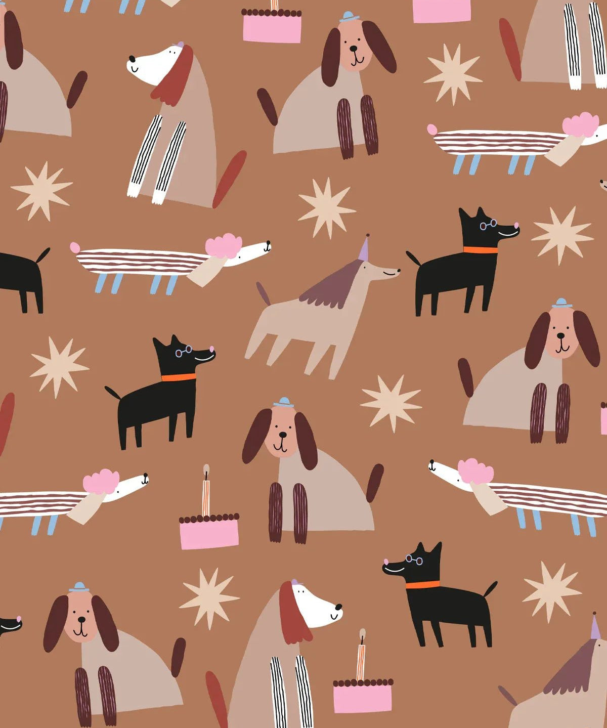 Kado Design - Geschenktüte mit Boden • Dogs (by Anna Katharina) - Geschenkverpackung - ROSA ECK